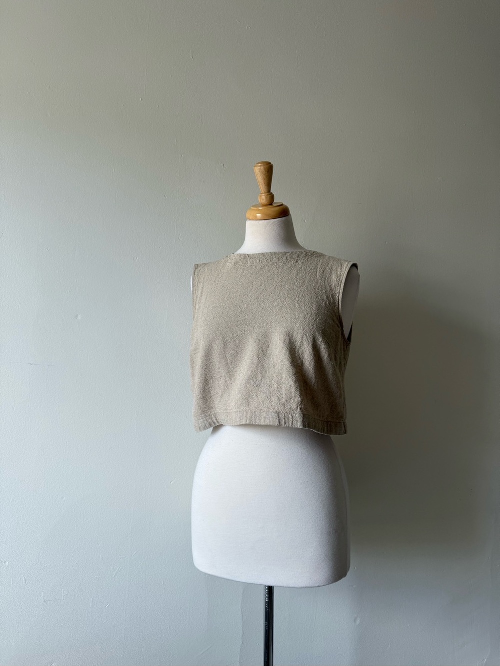 A New Day Linen Blend Cropped Tank Top
